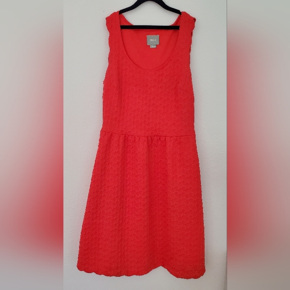 ANTHROPOLOGIE Coral Maeve Scalloped Dress